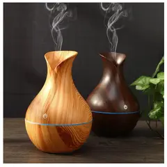 GENERICO - Humidificador En Forma De Jarrón De Madera Con Luz Led