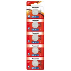 PANASONIC - Pack 5 Pilas Botón Cr2016 3V
