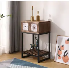 GENERICO - ARRIMO DOS CAJONES MADERA CON PATAS METAL