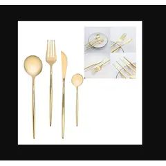 GENERICO - Set Cubiertos Acero Inoxidable 24 Piezas Color Oro