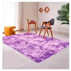 GENERICO - Alfombra Peluda Decorativa Hogar Diseño Jaspeado 300x200 - Lila