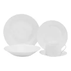 IMPORTCLICK - Set Loza 16 Piezas Platos Tazas Vajilla Cerámica Blanco