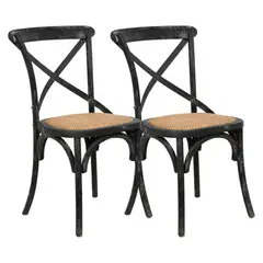 SPAZZIO - Kit 2 sillas Retro negras - Negro