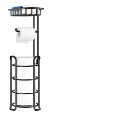 GENERICO - Soporte De Papel Higiénico Confort Pedestal Organizador Baño NEGRO