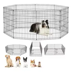 GENERICO - Jaula Desplegable 8 Paneles Perro Gatos Cuy Hurón Corral Xl