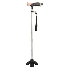 FIRST CARE - BASTÓN LED DE 4 APOYOS ROSADO