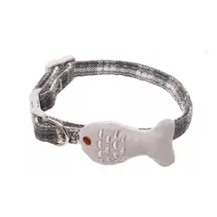 GENERICO - Collar De Algodon Para Mascotas Pequeñas Gato Perro Gris