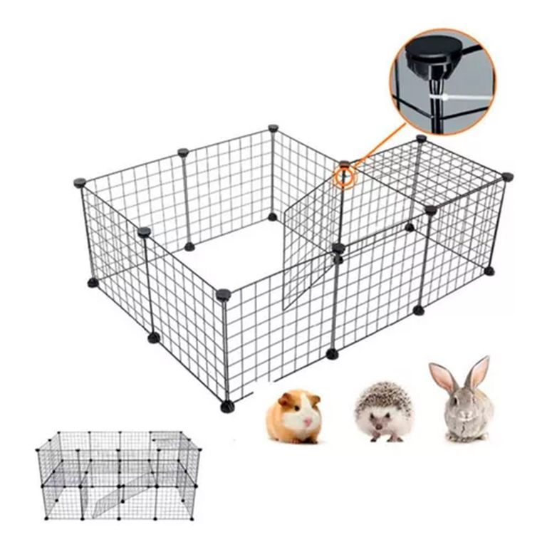 Jaula Corral Cerco Pequeñas Mascotas 12 Paneles Armable a $11.990