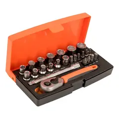 BAHCO - Juego De 25 Herramientas Dados Y Puntas 14 Sbsl25