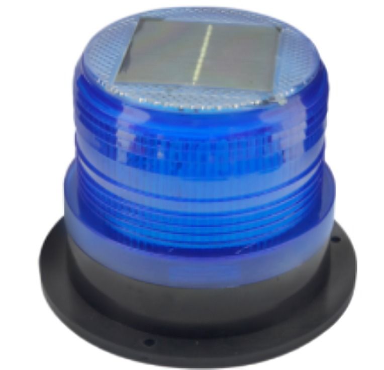 BALIZA LED STROBO SOLAR PARA AUTO CON IMAN AZUL