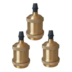 WANT - Pack x3 Soquetes Lámparas Colgantes Decorativos E27 Dorados