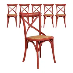 SPAZZIO - Kit 6 sillas Retro rojas - Rojo