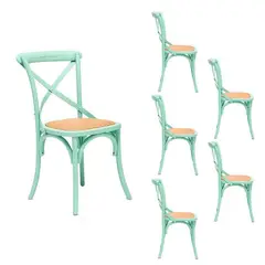 SPAZZIO - Kit 6 sillas Retro verde agua