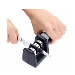 GENERICO - Afilador Cuchillo Tijera Cocina 2 Ranuras Acero Y Cerámica