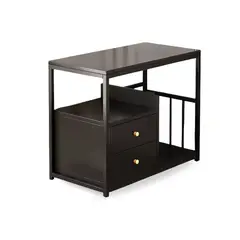 SANTU HOME & DECO - Mesa Auxiliar Con Cajones Carrito Mueble Lateral Estación de Café