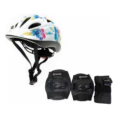 ONWHEELS - Set Casco Niñoniña Con Luz + Set Protecciones Hook