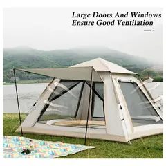 EVERSO - Carpa De Camping 4-6 Personas Con Puertas Tienda De Campaña