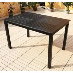 GENERICO - Mesa de comedor para Exteriores Terrazas resiste agua y sol Negro
