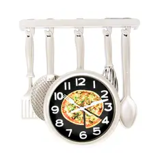 HOMESTAR - Reloj Mural de Cocina con Diseño de Huevo Frito y Utensilios