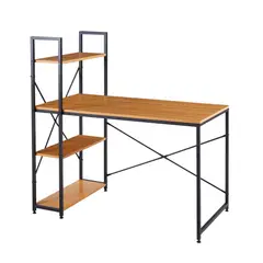 KLIK - Escritorio Industrial Home Office con Repisas Oslo - Madera Clara.