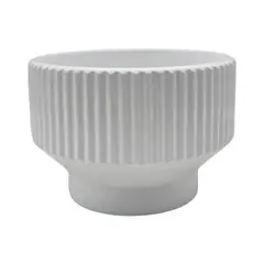 GENERICO - Macetero Maceta De Ceramica Copon Blanco Brillante L