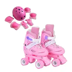 GENERICO - Patines Roller Niña Mas Protecciones Talla M 34 al 37