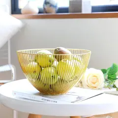 REGALITOLINDO CL - Frutero Cesta Metal Dorado 27 cm