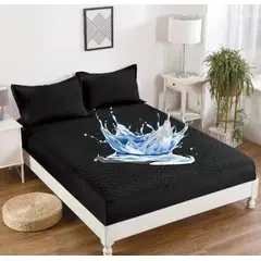 GENERICO - Cubre Colchon 100% Impermeables 1.5 Plazas Color Negro