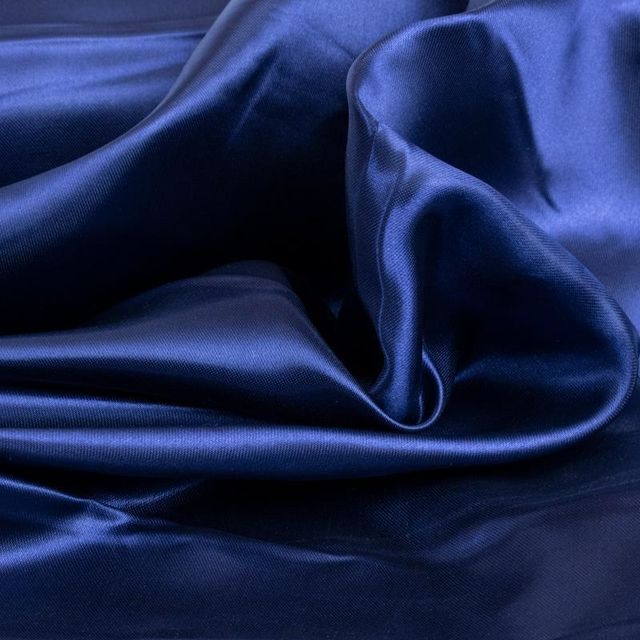 Tela raso 5 metros azul marino