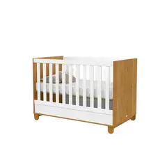 KIDSCOOL - Cuna Madera New Zupi Blanca Caramelo