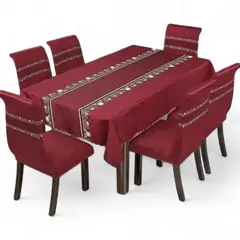 GENERICO - Pack De 6 Fundas De Sillas Elasticadas + Mantel Estampados