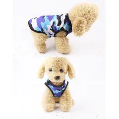 MASCO TODO - Polera para Mascota Perro Camuflado Azul Talla M