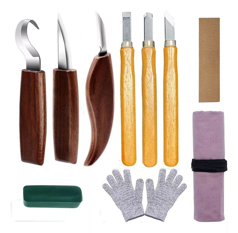 10pzs Cuchillo Cincel Gubia Tallar Madera Carpintería