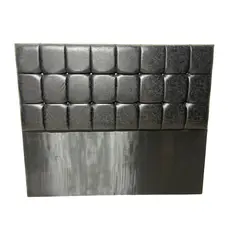 DULCES SUEÑOS - Respaldo King A Piso Premium Eco Cuero Negro Rombo