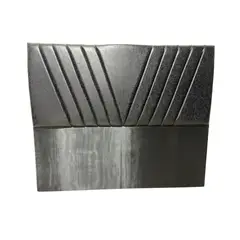 DULCES SUEÑOS - Respaldo King A Piso Premium ECO CUERO NEGRO MODULAR EN V