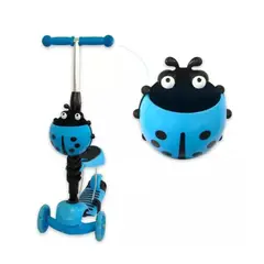 ANGELES DEL HOGAR - Monopatín Scooter 3 En 1 Color azul Mariquita
