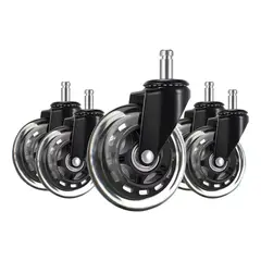 IMPORTCLICK - Pack 5 Ruedas Silicona Sillas Gamer Oficina Giratoria