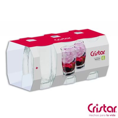 Cristar Vaso De Vidrio Bebidas Cóctel Altos Amadeus 374Ml X6