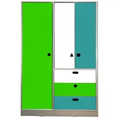 MUEBLES KIDS - Closet 3 puertas , 3 cajones GEOMETRICO