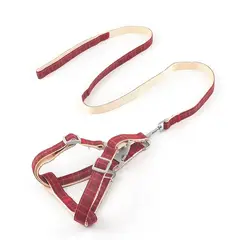 MASCO TODO - Arnés más Correa de Cuadro para Mascotas Perros Rojo Talla L