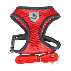 MASCO TODO - Arnés Reflectante y Correa para Perros Mascotas Rojo Talla S