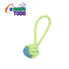 MASCO TODO - Juguete Pelota de Trenza con agarre Mascota Perro Algodón