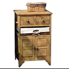 GENERICO - GABINETE MADERA CAFE CON DOS PUERTAS Y DOS CAJONES.