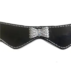 GENERICO - Collar Para Perrogato Negro Lazo Glitter Talla S