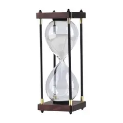 GENERICO - Reloj de arena de vidrio con marco de madera Retro