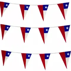 UTILISIMO - Pack 3 Banderín Triangular Guirnalda 5Mts Bandera Chile Fechas Patrias