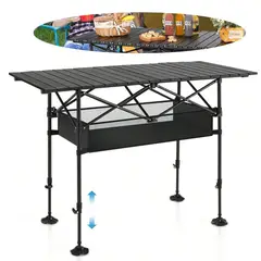 EVERSO - Mesa Plegable Portátil De Aluminio Exterior Camping Jardin N