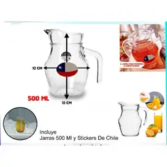 GENERICO - Jarra Transparente 500ml Stickers de chile Fiesta Bebida