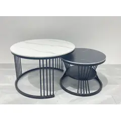 OEM - Mesa de Centro Redonda dos en uno de mármol