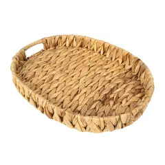 GENERICO - Bandeja Ovalada Trenzada Fibra Natural 32cm Vintage